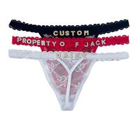 Naispanda Perizoma Personalizzato con Nome Lettere Strass Personalizzate Mutandine di Pizzo per Donna Mutandine Perizoma Personalizzate Intimo Perizoma Personalizzato con Nome sopra, Confezione da 3