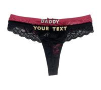 Naispanda Perizoma Sexy Personalizzato con Nome Lettere Strass Personalizzate Mutandine di Pizzo per Donna, Mutandine in Pizzo con Lettere Personalizzate per Le Donne