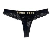 Naispanda Perizoma Sexy Personalizzato con Nome Lettere Strass Personalizzate Mutandine di Pizzo per Donna, Mutandine in Pizzo con Lettere Personalizzate per Le Donne