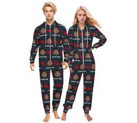Naispanda Pigiama Intero Personalizzato Pajama Pagliaccetto Adulto Personalizzati Onesie Personalizzabile Pigiami Interi Adulti con Cappuccio