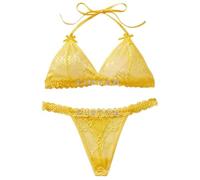 Naispanda Set Reggiseno Perizoma Personalizzato con Nome Lettere Strass Personalizzate Set Reggiseni in Pizzo Set Intimo per Mutandine Perizoma Personalizzato da Donna