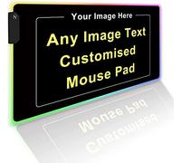 Naispanda Tappetino per mouse da gioco a LED RGB personalizzato con foto e testo, simpatico tappetino per mouse per videogiochi, tappetino per mouse personalizzato per scrivania da ufficio, regali