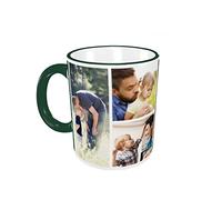 Naispanda Tazza Personalizzata Personalised Mug Coffee Cup - Tazza da caffè con Testo Collage Foto Regali Personalizzati per papà - The Best Daddy in The World - Regalo di Compleanno - Forest Green