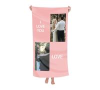 Naispanda Telo Mare Personalizzato Con Foto Testo, Telo Da Bagno in Microfibra Ad Asciugatura Rapida, Telo Da Bagno Pieghevole Portatile Ad Asciugatura Rapida, Coperta Da Spiaggia 160x80 cm