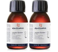 Naissance Olio di Jojoba d’Oro Pressato a Freddo - 100ml - per Capelli Lisci, Ricci, Secci - per Viso, Corpo, Barba, Unghie, Ciglia - Vegano, Cruelty Free, Senza OGM (Confezione da 2)