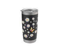 Naive Margherite Felici e una Farfalla Forme Mania Bicchiere termico in acciaio inox doppia parete