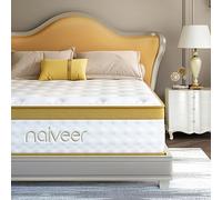 Naiveer Materasso king size con gel rinfrescante da 25,4 cm, in una scatola con molle insacchettate, in memory foam, per alleviare il mal di schiena e la pressione, con schiuma certificata CertiPUR-US