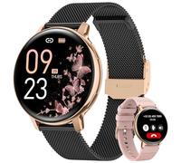 NAIXUES Smartwatch Donna con Chiamate, 1.39" Orologio Smartwatch Fisiologia Femminile Sonno Cardiofrequenzimetro SpO2, 120+ modalità Sport Smart Watch Fitness Notifiche Whatsapp iOS Android Oro Nero