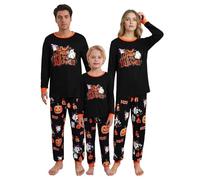 Naiyafly Pigiama di Halloween abbinato per la famiglia con pipistrello fantasma zucca stampa indumenti da notte a maniche lunghe per coppie di famiglia Set pigiama per bambini Set pigiama leggero