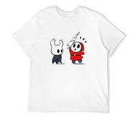 NAIYOUFABING Custom Hollow Knight Shy Guy T Shirt Men Retro Tee Round Neck Camiseta White XXL