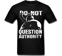 NAIYOUFABING Do Not Question Authority Police Cops Government Military T-Shirt Mens Unisex Tees Black XXL