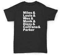 NAIYOUFABING Kind Jazz Name T Shirt Dizzy Miles Davis Soul Funk Monk Cool Black 3XL