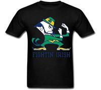 NAIYOUFABING Notre Dame Fighting Irish Logo Men's Short T-Shirt Men Tee Black S