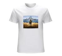 NAIYOUFABING Ukraine Postage Stamp T-Shirt Russian Warship Go Yourself Snake Island White L