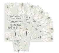 NAÏZAYA Idea Matrimonio Originale - 70 Bigliettini Floreali Beige per Scintille Luminose Taglio Torta (Scintille NON Incluse)