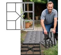 NAIZY 1 stampo per calcestruzzo fai da te, 40 x 40 cm, 8 griglie, NO.2, quadrato per pavimentazione, stencil per cemento, in plastica, per pedane da giardino