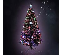 NAIZY Albero di Natale Artificiale 240cm con 40 Luci LED in PVC Verde e Supporto in Metallo - Kiefernnadel Colorato con Fiocchi di Neve