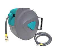 NAIZY Avvolgitubo Automatico per Aria Compressa 20m con Attacco Rapido e Palla di Bloccaggio, Grigio