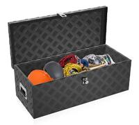 NAIZY Cassetta in alluminio con coperchio, 38 l, in alluminio, 80 x 22 x 22 cm, con serratura e chiavi e maniglia, colore: nero