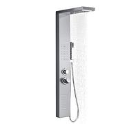 NAIZY Colonna Doccia 4 in 1 doccia multifunzionale set doccia a pioggia set doccia in acciaio inox 304 con doccetta doccia idromassaggio doccia a cascata e doccia a pioggia, argento