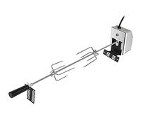 NAIZY Girarrosto Elettrico per Barbecue Set di Spiedini per Griglia Inclusi 2 aghi per carne e motore in Acciaio Inox 220V - 240V Spiedo Universale per girarrosto e grill a gas