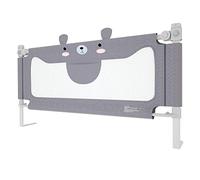 NAIZY Sponda per Letto per Bambini 180 cm Sponda per Lettino Portatile con Sponda Regolabile in Altezza per Culle, Letti dei Genitori e Tutti i Materassi in Legno Massello - Grigio 180 cm