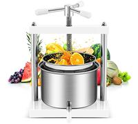NAIZY Spremifrutta Pressa Vino 5L Pressa per Frutta Acciaio Inossidabile Macina Frutta Manuale per Cucina e Pressatura Domestica per UVA Frutta Verdura