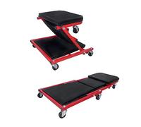 NAIZY Tavola a rulli per officina 2 in 1 rullo di Carrello sotto Auto Divano da officina Lettino di montaggio con ruote girevoli a 360° Sgabello di montaggio, fino a 150KG