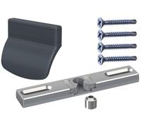 NAJDER Chiusura mobile della porta del balcone, chiusura universale della porta della finestra, kit completo di maniglia, bussola, viti, sicurezza per fumatori, colore: grigio antracite RAL 7016