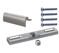 NAJDER Chiusura mobile della porta del balcone, chiusura universale della porta della finestra, kit completo con maniglia, zoccolo, viti, sicurezza per fumatori, colore: acciaio inox