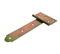 NAJDER Set di 2 cerniere a T zincate da 200 mm, carniere per legno, cerniera a croce in legno per cancelli da giardino, per uso interno ed esterno, decorativa, giallo zinco