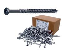 NAJDER Set di 200 viti per terrazzo 5x50 T25 in acciaio inox AISI 410 temprato, viti per legno Torx lunghe, per tavole, legno duro esotico, per esterni