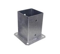 NAJDER Supporto per pali a vite quadrata 140x140 mm, manicotto a terra, ancoraggio per pali in legno, acciaio zincato a caldo per recinzioni, altalene, pergole, Colore: argento