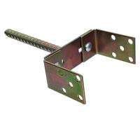 NAJDER Supporto per palo a U, piede per palo, fissaggio per legno, ancoraggio per calcestruzzo, base regolabile 0-160 mm, lunghezza asta: 200 mm, acciaio zincato a caldo, 5 fori, alta resistenza