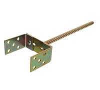 NAJDER Supporto per palo a U, Piedino per palo, Fissaggio su legno, Ancoraggio su calcestruzzo, Base regolabile 0-160 mm, Lunghezza stelo 400 mm, Acciaio zincato a caldo, Alta resistenza