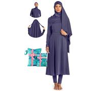 NAJMA, Burkini Donna Musulmana, Hijab Legiferato, Burkini Donna Modesto 5 Pezzi - Tessuto non aderente - Costume da bagno (FR/ES, alfa/lettere, grande, TG, taglia normale, viola lavanda)