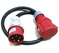 Naka24 223201 CEE ad alta corrente adattatore spina e presa 16 A a 32 A con interruttore di fase, 1000 x 80 x 100