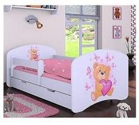 naka24 - Lettino per bambine con materasso e cassettone, colore: Bianco