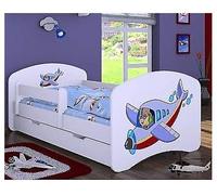 naka24 - Lettino per bambini con materasso e cassettone, colore: Bianco