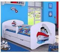 naka24 - Lettino per bambini con materasso e cassettone, colore: Bianco