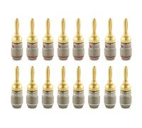 Nakamichi FanLock Excel Connettore a banana placcato oro 24 carati, 10 AWG - 18 AWG spessore 4 mm, per amplificatori di altoparlanti, Hi-Fi Stereo Home Theatre Connessione rapida, 16 pezzi (8 paia)
