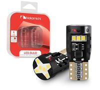 Nakamichi Lampadina a LED T10 W5W 168 2825 194 12-SMD 2016 lampadine di ricambio senza errori per interni auto, plafoniera, targa, cortesia, luci di cortesia (Giallo Ambra, 12-LED, Confezione da 2)