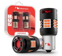 Nakamichi Lampadina SMD LED 7507 BAU15S PY21W, CANBUS senza errori con ventola 12.000 giri/min, per retromarcia, freno, indicatore di direzione, fanale posteriore (Giallo Ambra, 30 LED, 2 Pezzi)