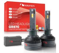 Nakamichi Lampadine LED GR870 Series H1 Per La Sostituzione, 31,000 Lumen 200W Per Set, Bianco Luce Diurna Super Brillante, Collega E Usa, Abbaglianti E Anabbaglianti, Confezione Da 2, 4300K