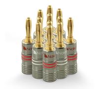 Nakamichi Serie Ultimate 24k Placcato Oro Rame Berillio-Rosso Spina A Banana 12-18 AWG 4mm Calibro per Altoparlante Amplificatore Hi-Fi Stereo Audio Connettore del Cavo 12 pezzi (6 paia)