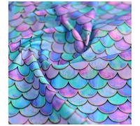 NAKAN Tessuto 100% Cotone Gradient Japanese Fish Scale Print Mermaid Scales Tessuto Decorativo Geometrico per Cucire Artigianato Fai da Te, Abbigliamento, 130cm Larghezza(Size:1m,Color:colorato)