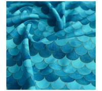 NAKAN Tessuto 100% Cotone Gradient Japanese Fish Scale Print Mermaid Scales Tessuto Decorativo Geometrico per Cucire Artigianato Fai da Te, Abbigliamento, 130cm Larghezza(Size:1m,Color:Verde Acqua)