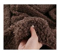 NAKAN Tessuto di Pelliccia Sintetica di Pecora Sherpa 160x50cm ad Alta Densità Tessuto di Pelle Pecora Sintetica Morbida per Cucire, Giocattoli, Cuscini, Costumi Fai da Te(Color:caffè)