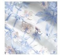 NAKAN Tessuto di Pizzo Blu Tessuto Floreale Ricamato con Fiori Materiale in Tulle A Rete per Abiti da Sposa, Decorazioni per Feste, Artigianato Fai da Te, Larghezza 150 Cm(Size:4m)