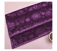 NAKAN Tessuto in Velluto a Motivi Floreali al Metro Tessuto da Tappezzeria in Velluto con Goffratura 3D per Tende, Cuscini, Poltrona, Artigianato Fai-da-Te, Larghezza 140cm(Color:Viola)